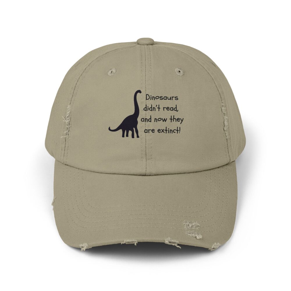 Dinosaurs Didn't Read, and Now They are... (B&W)-Unisex Adjustable Baseball Cap - Image 9