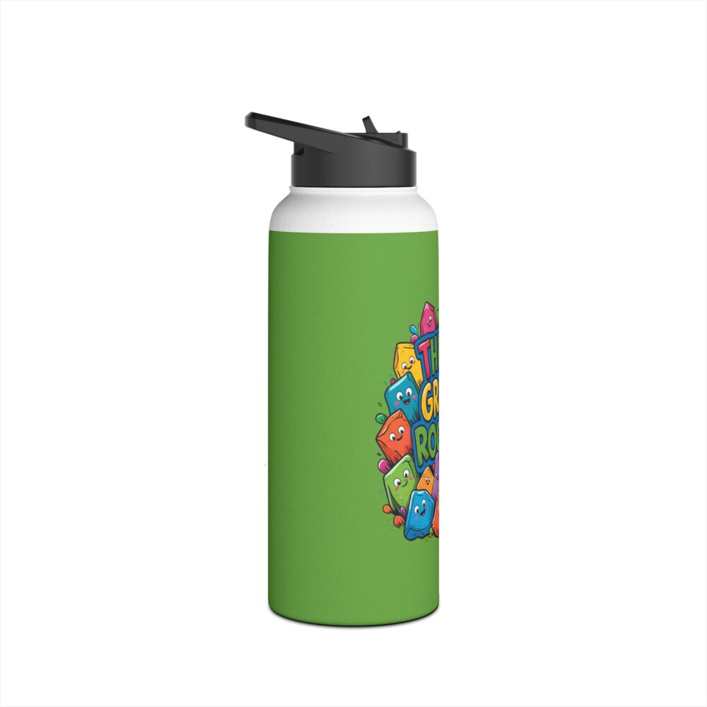 Third Grade Rocks (green) - Stainless Steel Water Bottle - Image 11