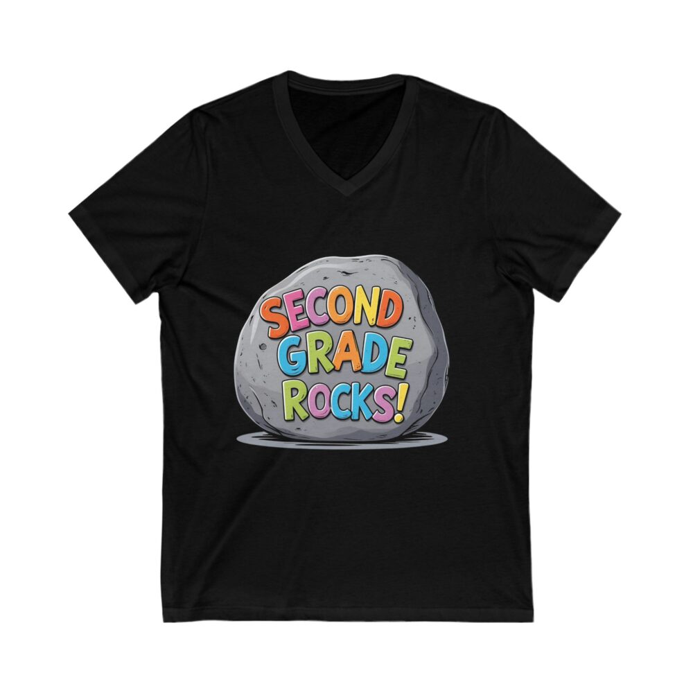 Second Grade Rocks - Unisex V-Neck Tee - Image 7