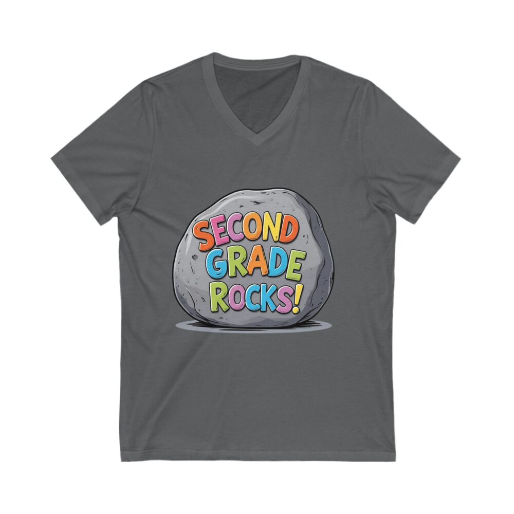 Second Grade Rocks - Unisex V-Neck Tee - Image 15