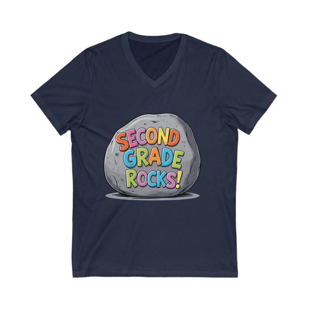Second Grade Rocks - Unisex V-Neck Tee - Image 19
