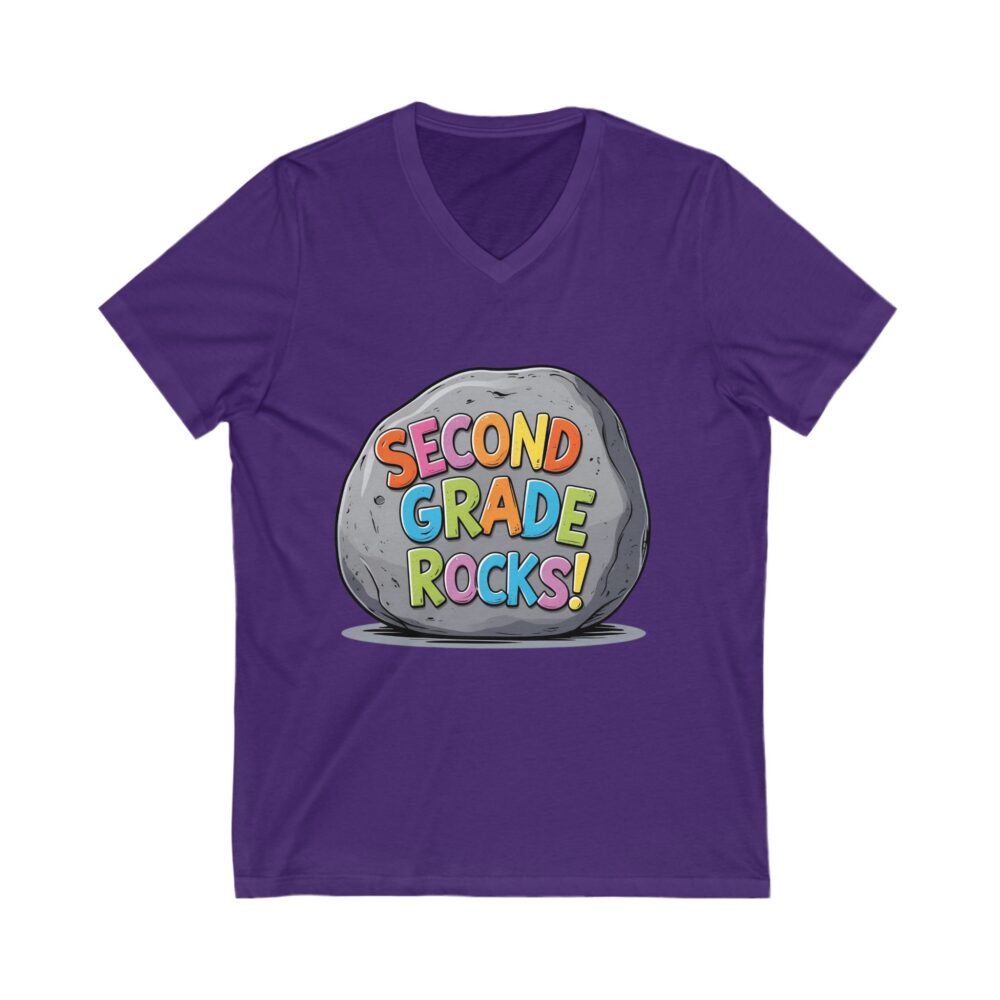Second Grade Rocks - Unisex V-Neck Tee - Image 21