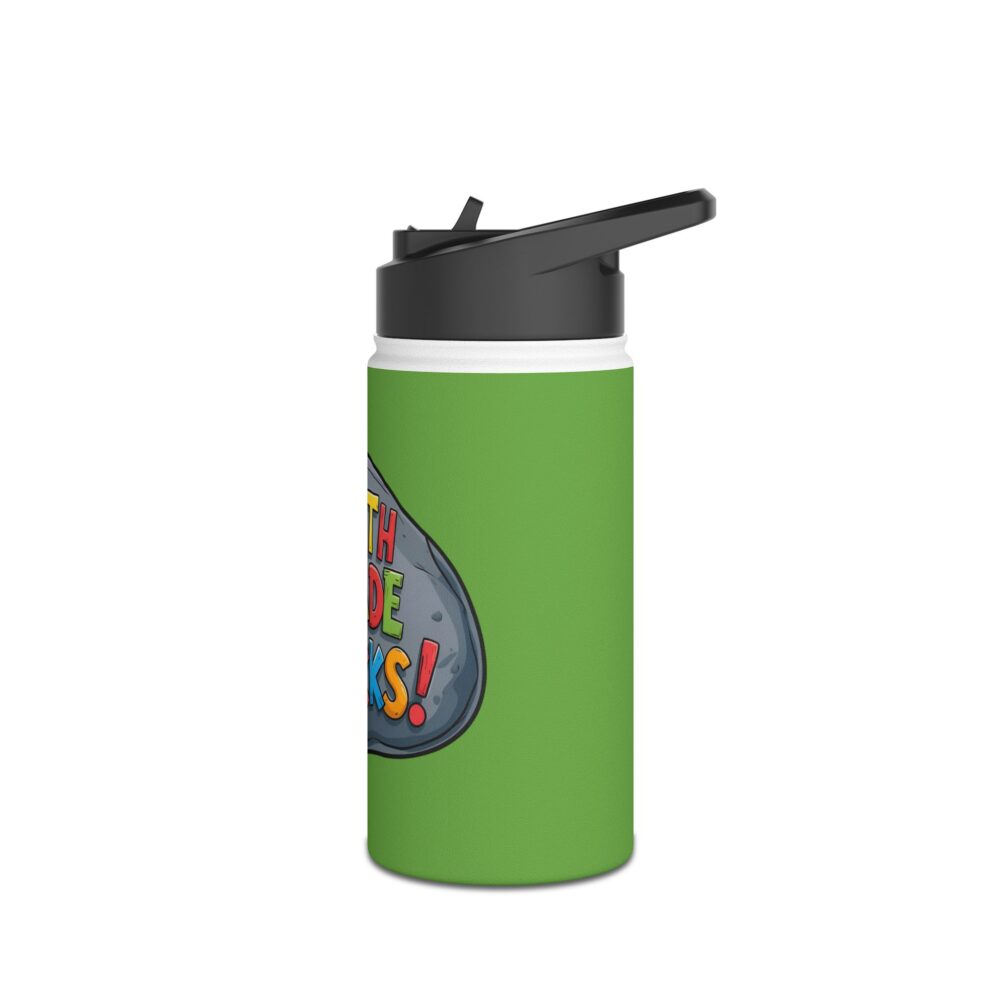 Fifth Grade Rocks (green) - Stainless Steel Water Bottle - Image 4