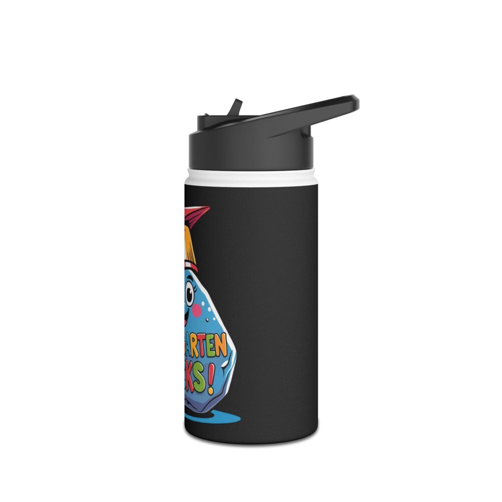 Kindergarten Rocks (black) - Stainless Steel Water Bottle - Image 4