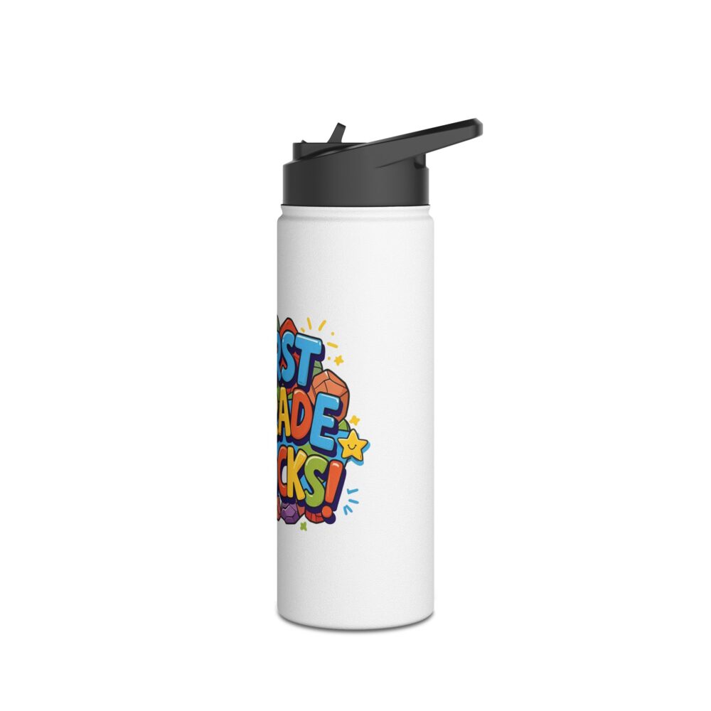 First Grade Rocks (white) - Stainless Steel Water Bottle - Image 8