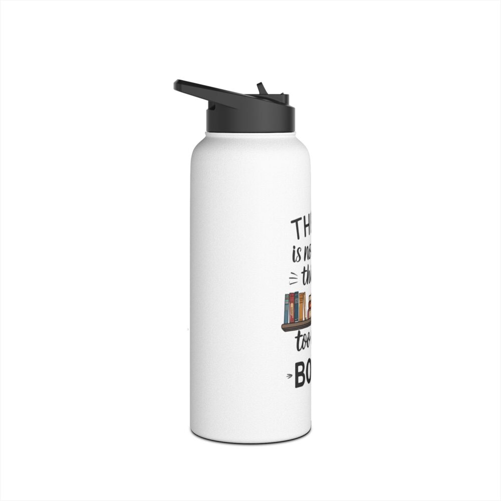 There is no such thing as too many books (white) - Stainless Steel Water Bottle - Image 11