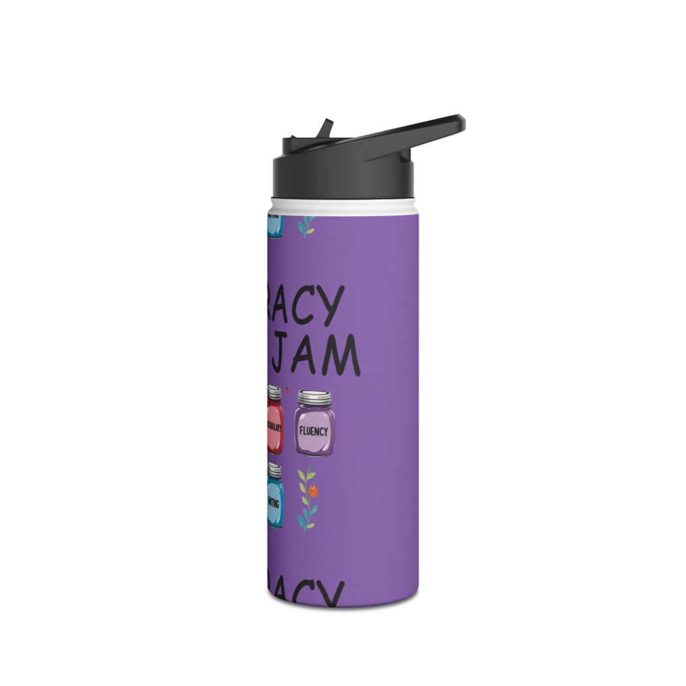 Literacy is My Jam (Purple) - Stainless Steel Water Bottle - Image 8