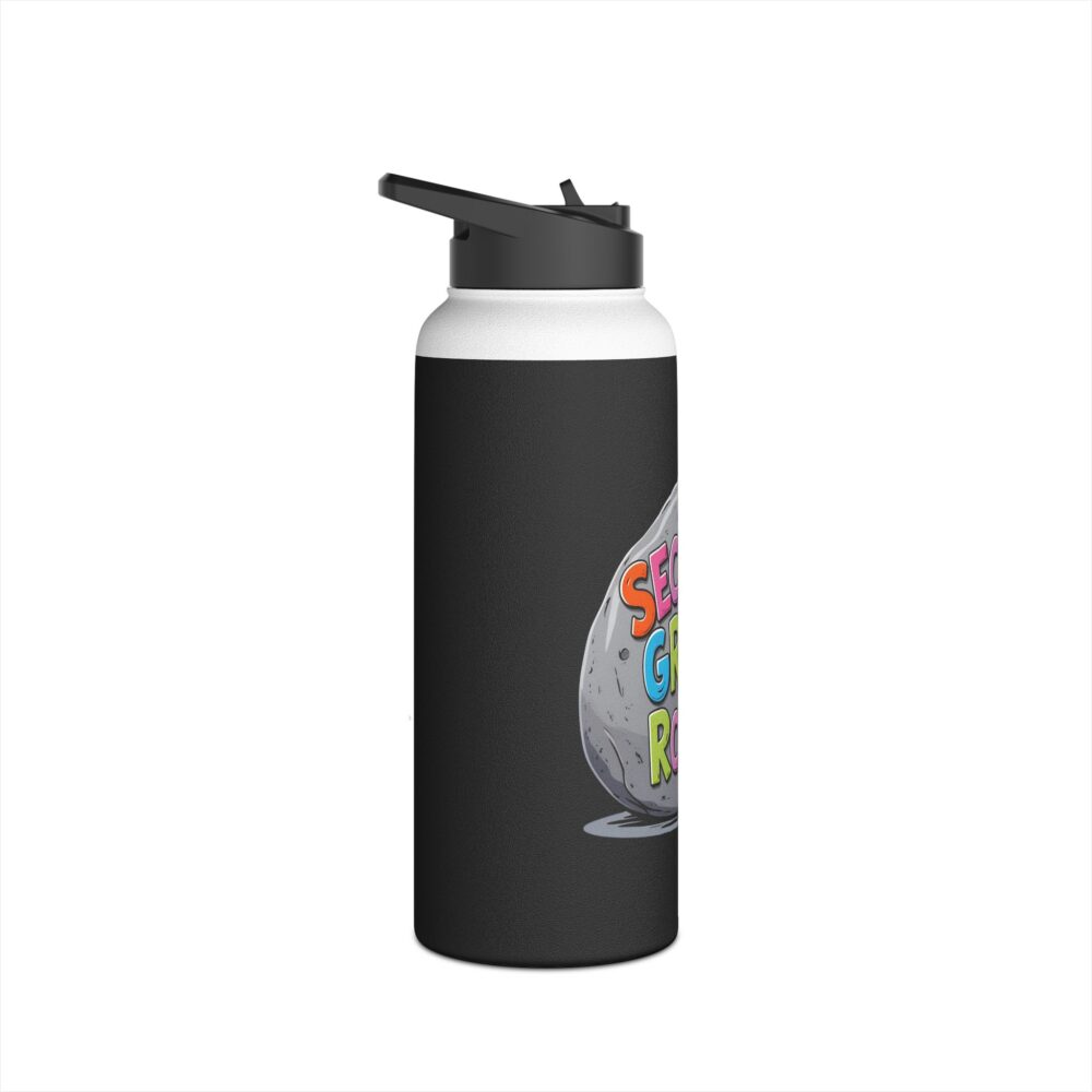 Second Grade Rocks (black) - Stainless Steel Water Bottle - Image 11