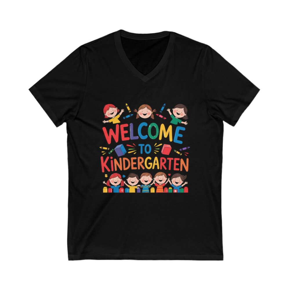 Welcome to Kindergarten - Unisex V-Neck Tee - Image 7