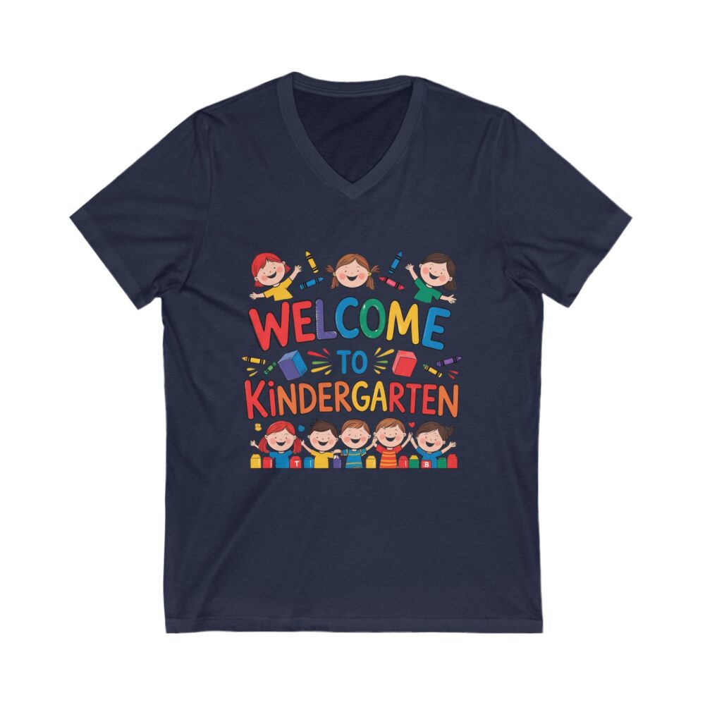 Welcome to Kindergarten - Unisex V-Neck Tee - Image 19