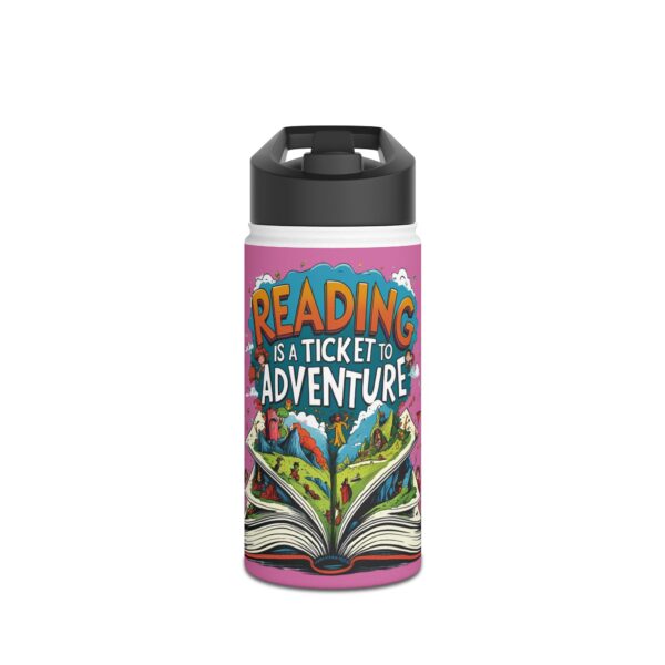 Reading is a Ticket to Adventure (pink) - Stainless Steel Water Bottle