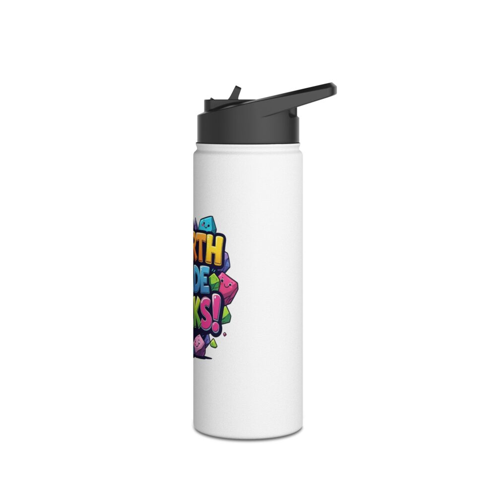 Fourth Grade Rocks (white) - Stainless Steel Water Bottle - Image 8