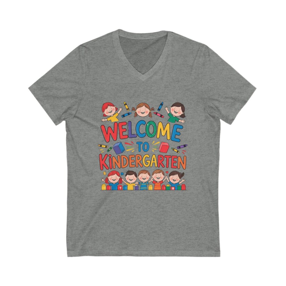 Welcome to Kindergarten - Unisex V-Neck Tee - Image 5
