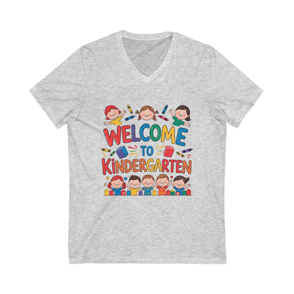 Welcome to Kindergarten - Unisex V-Neck Tee - Image 3