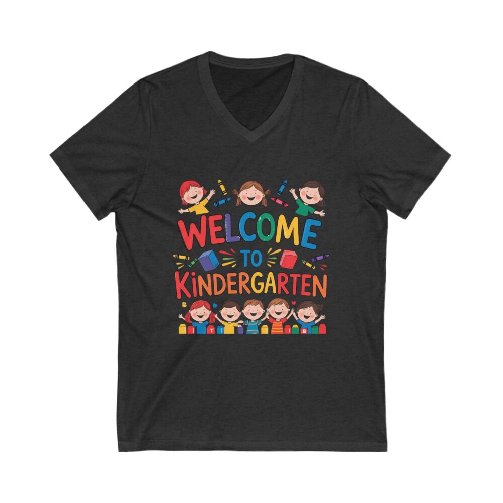Welcome to Kindergarten - Unisex V-Neck Tee - Image 17