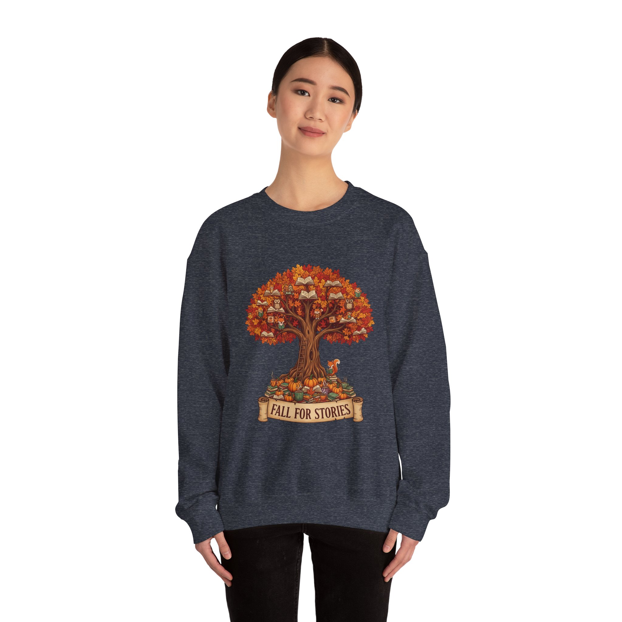 Fall For Stories -Crewneck Sweatshirt - Image 4