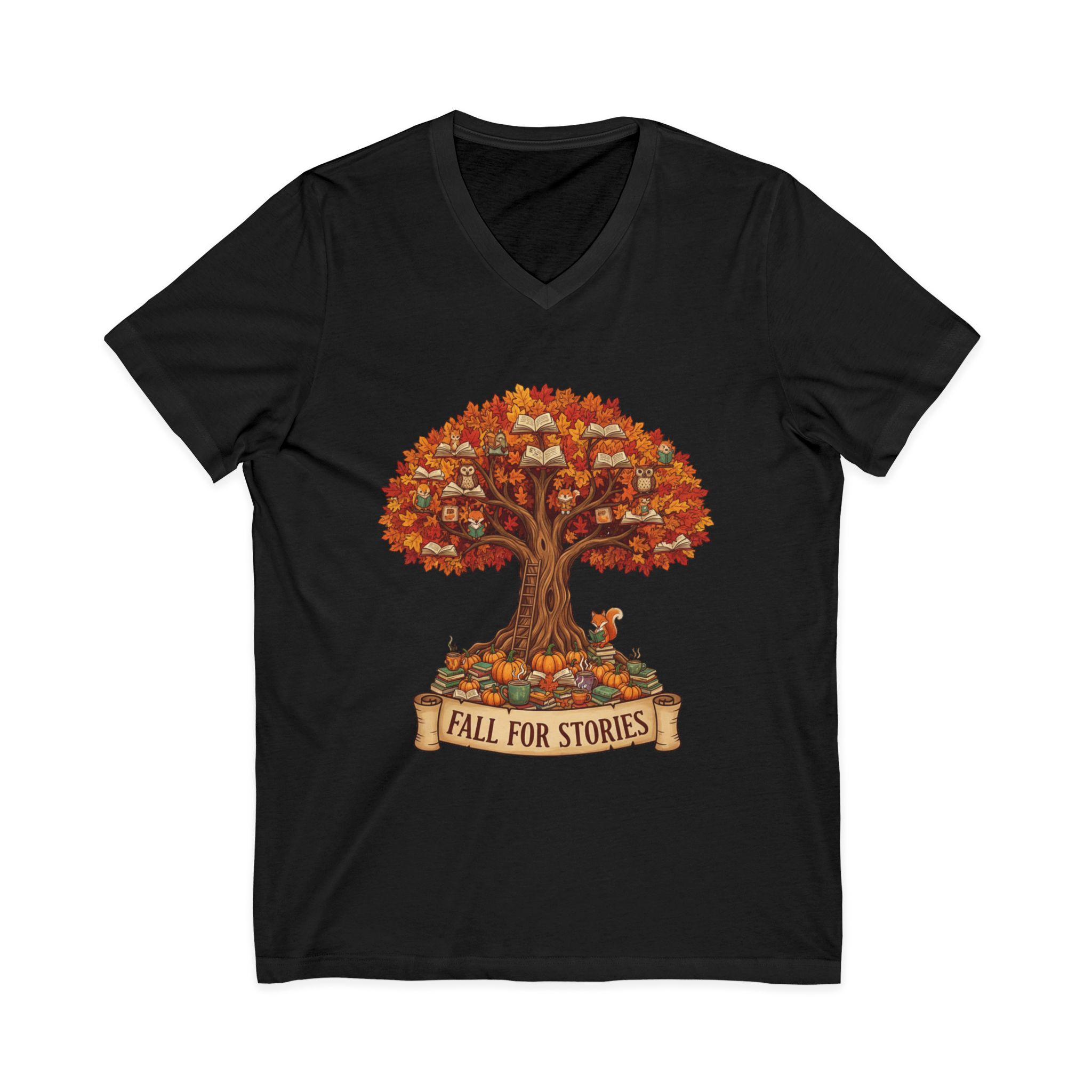 Fall For Stories - Unisex V-Neck Tee