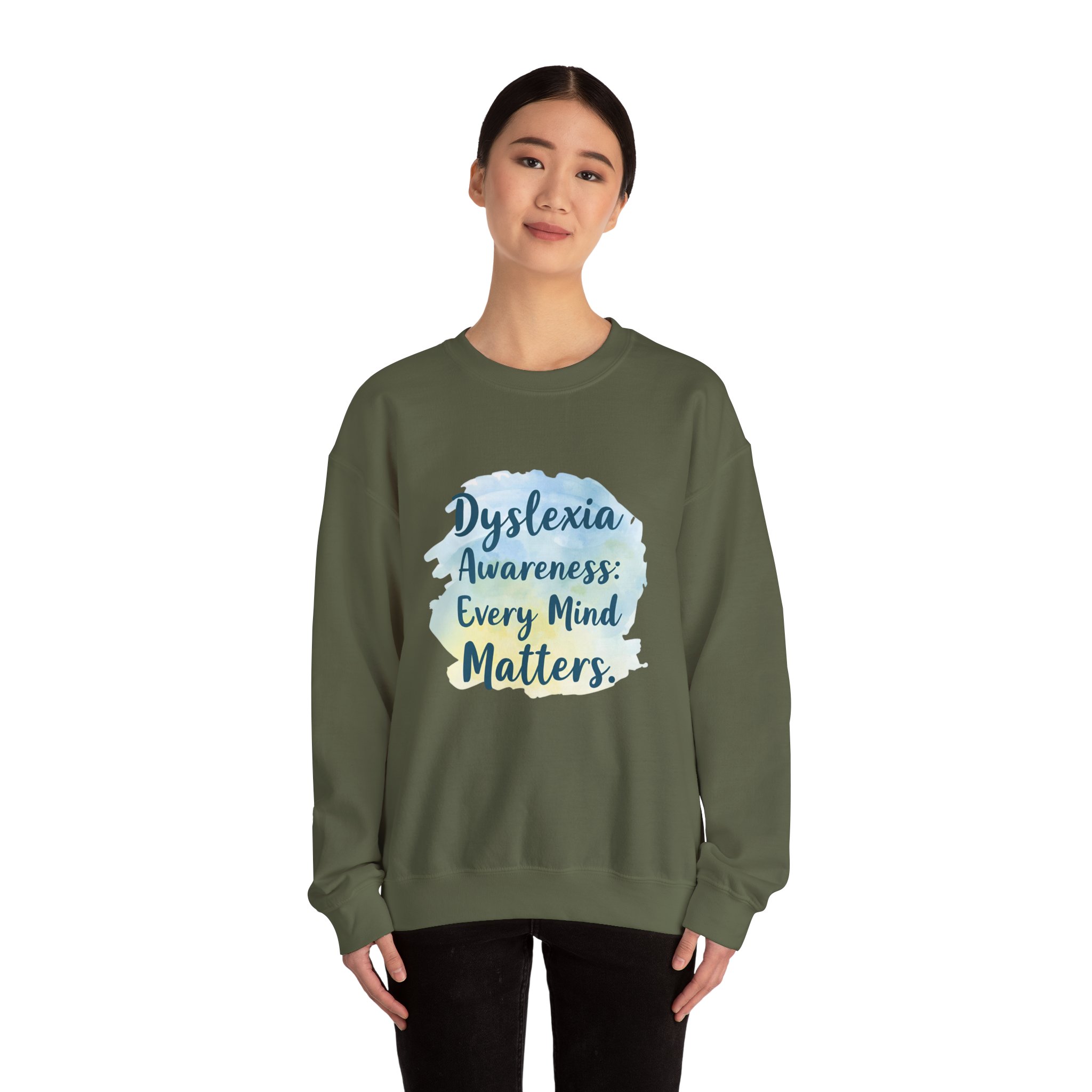Dyslexia Awareness: Every Mind Matters -Crewneck Sweatshirt - Image 4