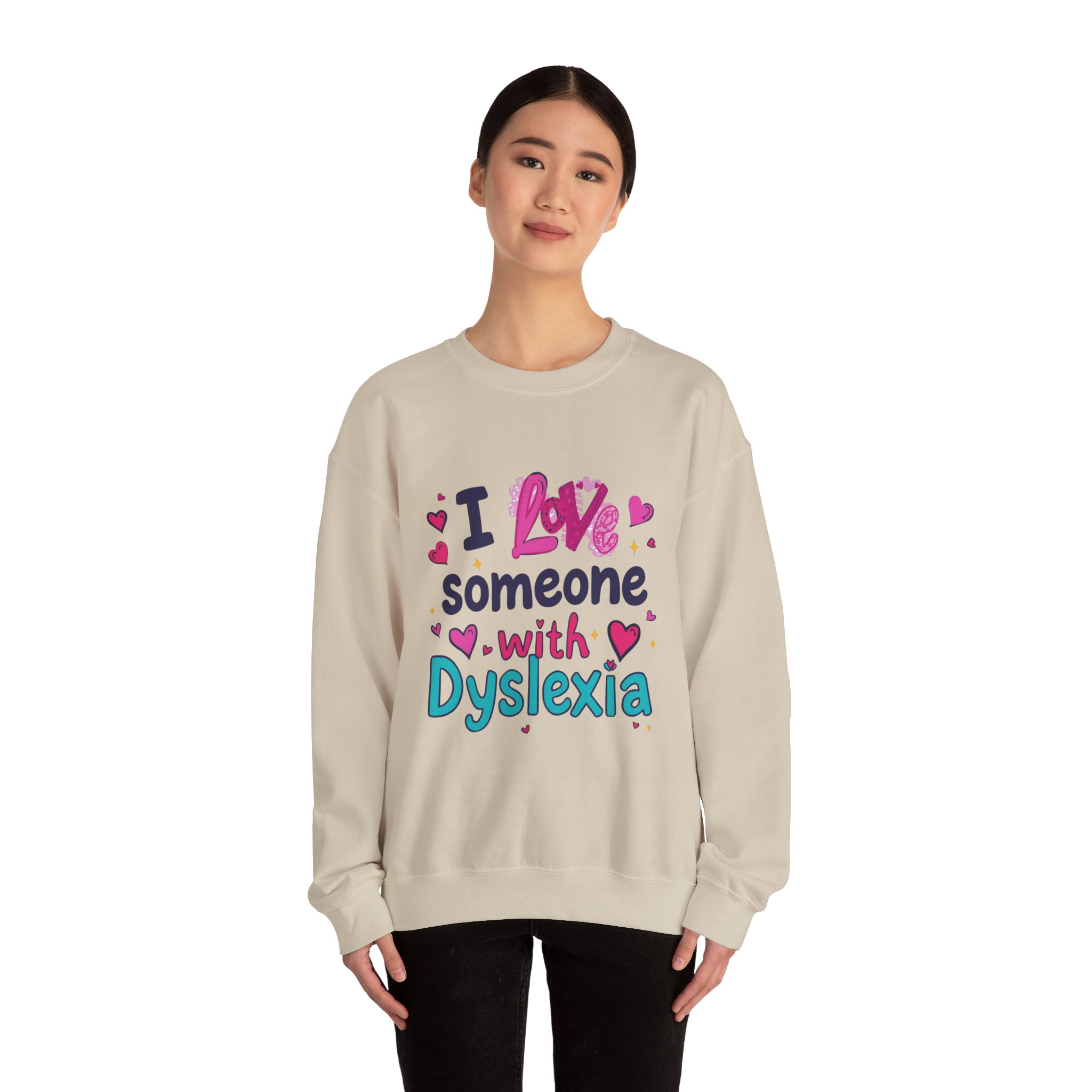 I love someone with Dyslexia -Crewneck Sweatshirt - Image 16