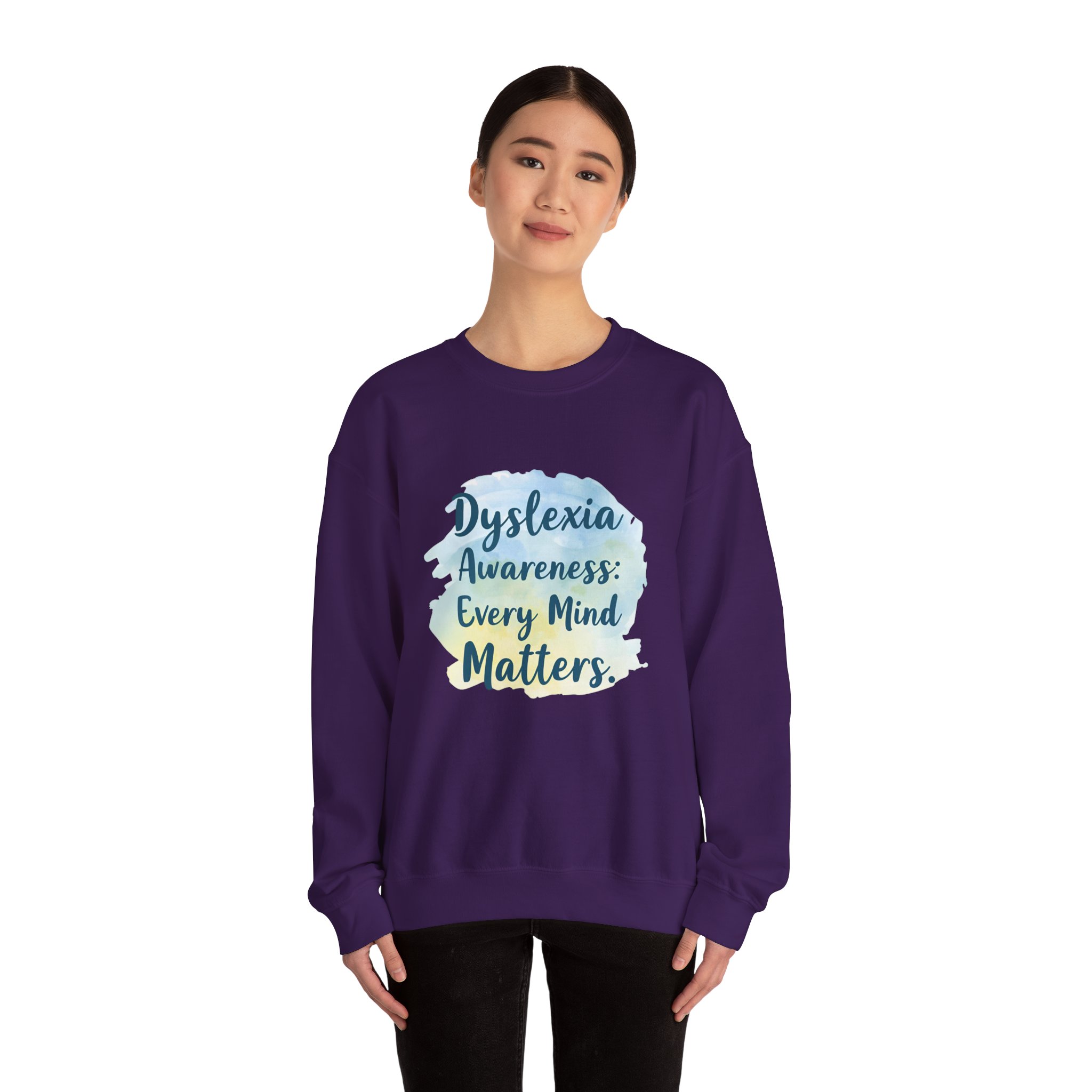 Dyslexia Awareness: Every Mind Matters -Crewneck Sweatshirt - Image 44