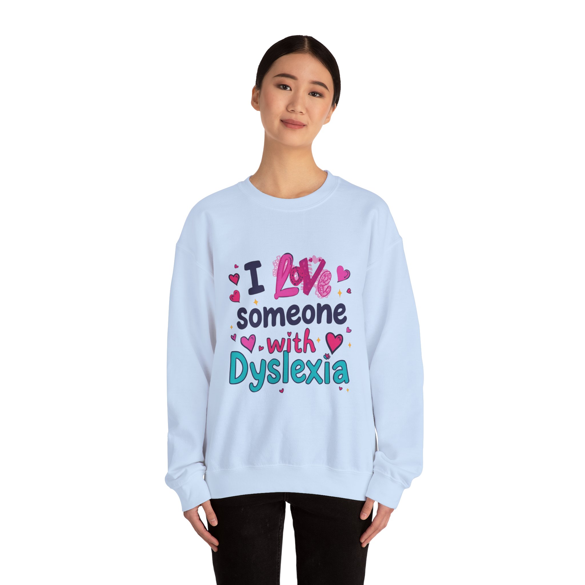 I love someone with Dyslexia -Crewneck Sweatshirt - Image 4