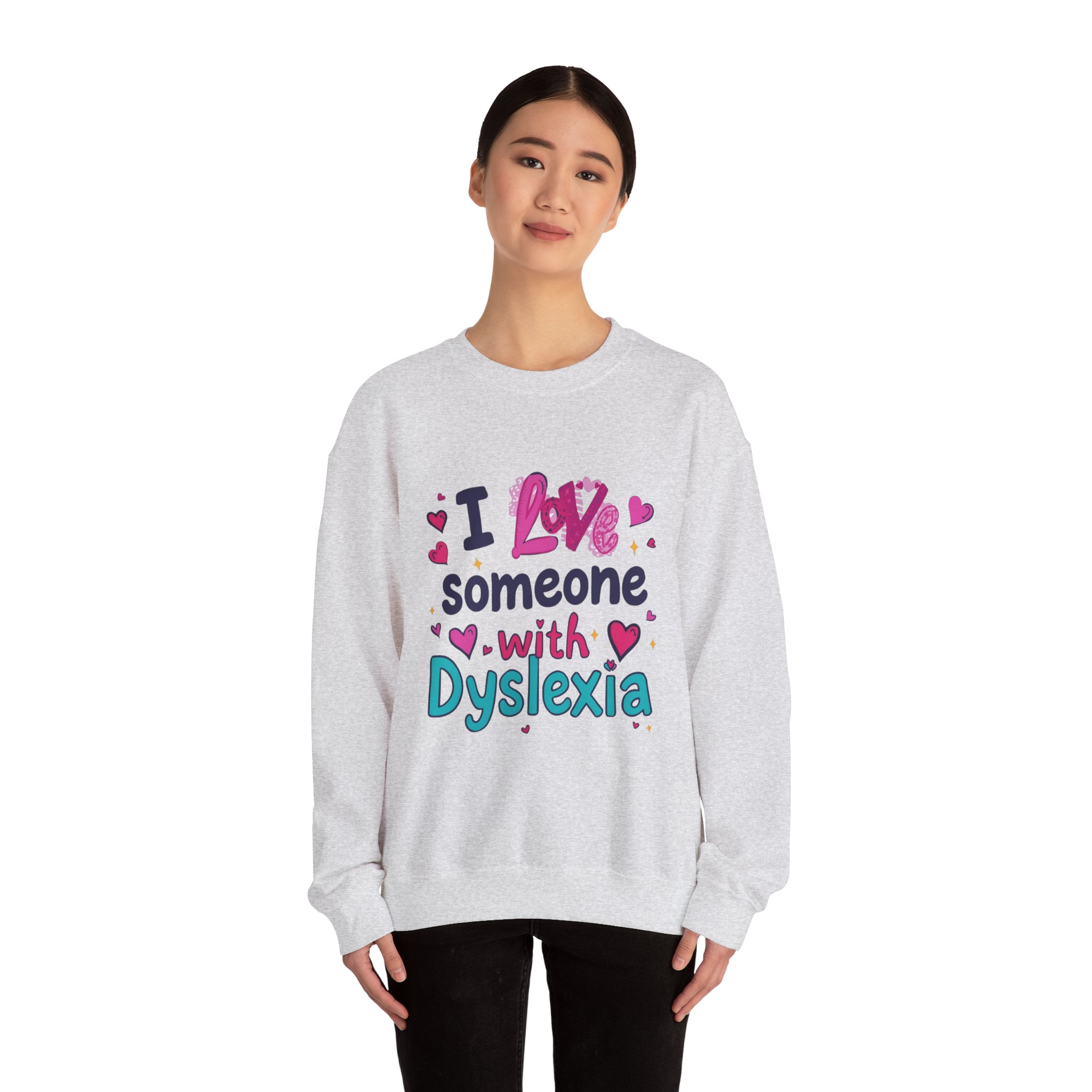 I love someone with Dyslexia -Crewneck Sweatshirt - Image 12