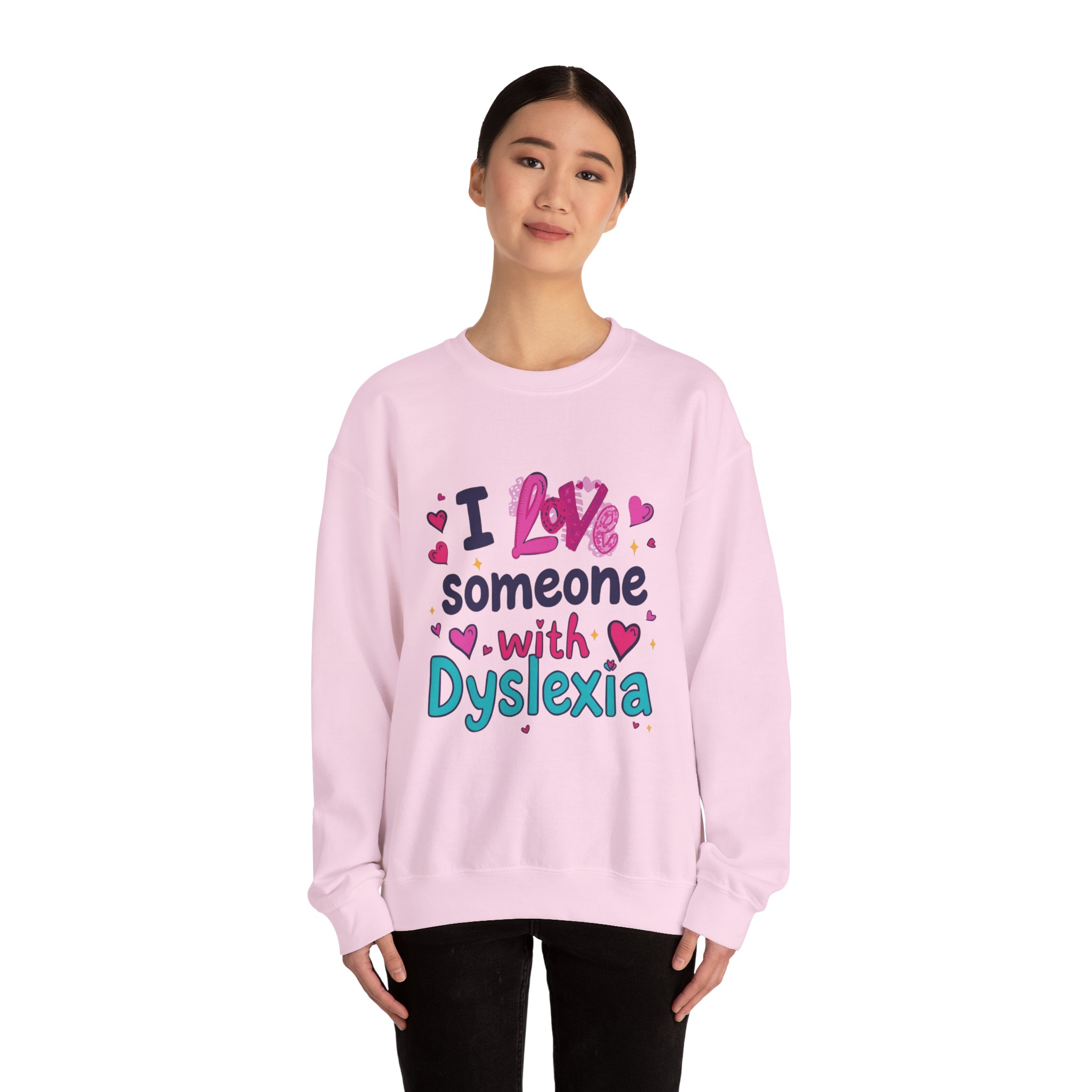I love someone with Dyslexia -Crewneck Sweatshirt - Image 32