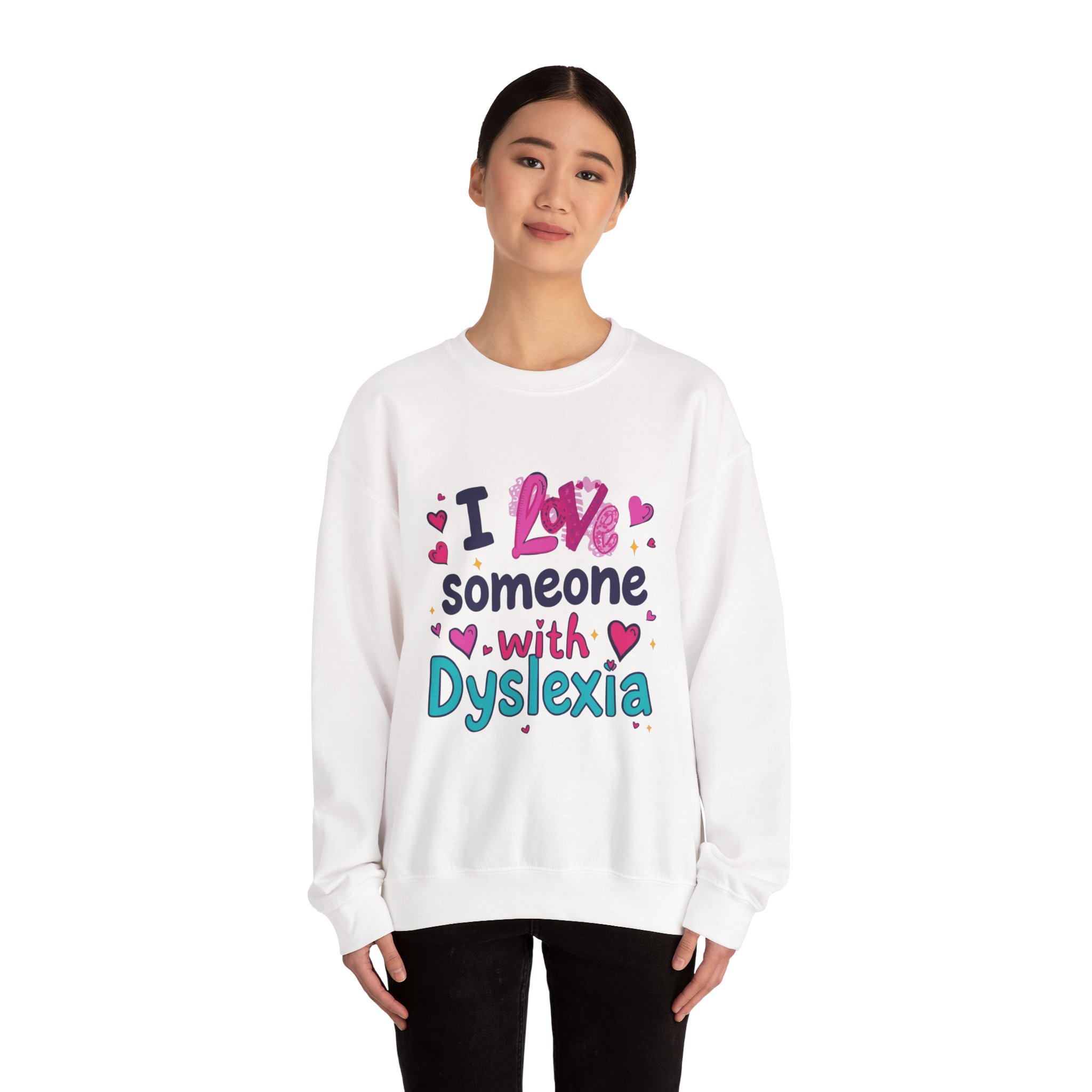 I love someone with Dyslexia -Crewneck Sweatshirt - Image 8
