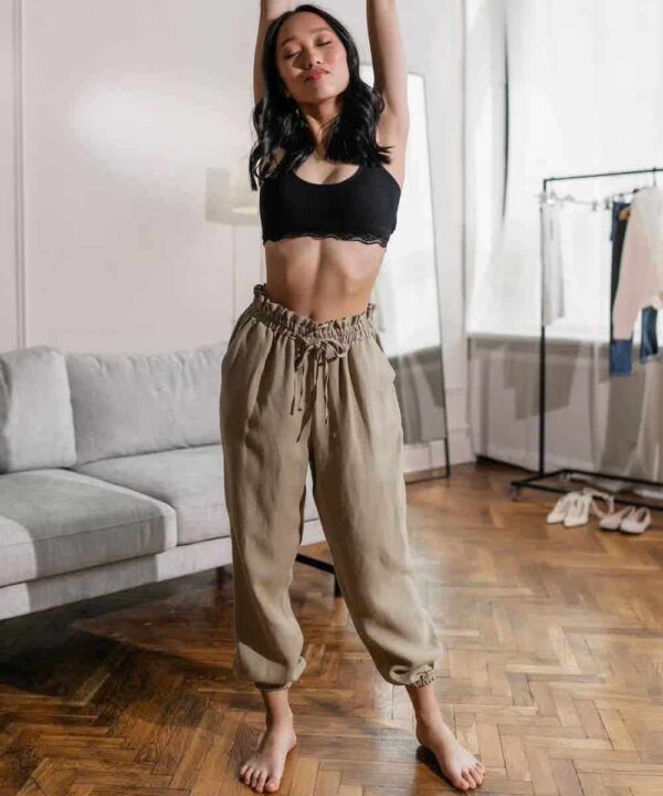 High Waist Cotton Trousers